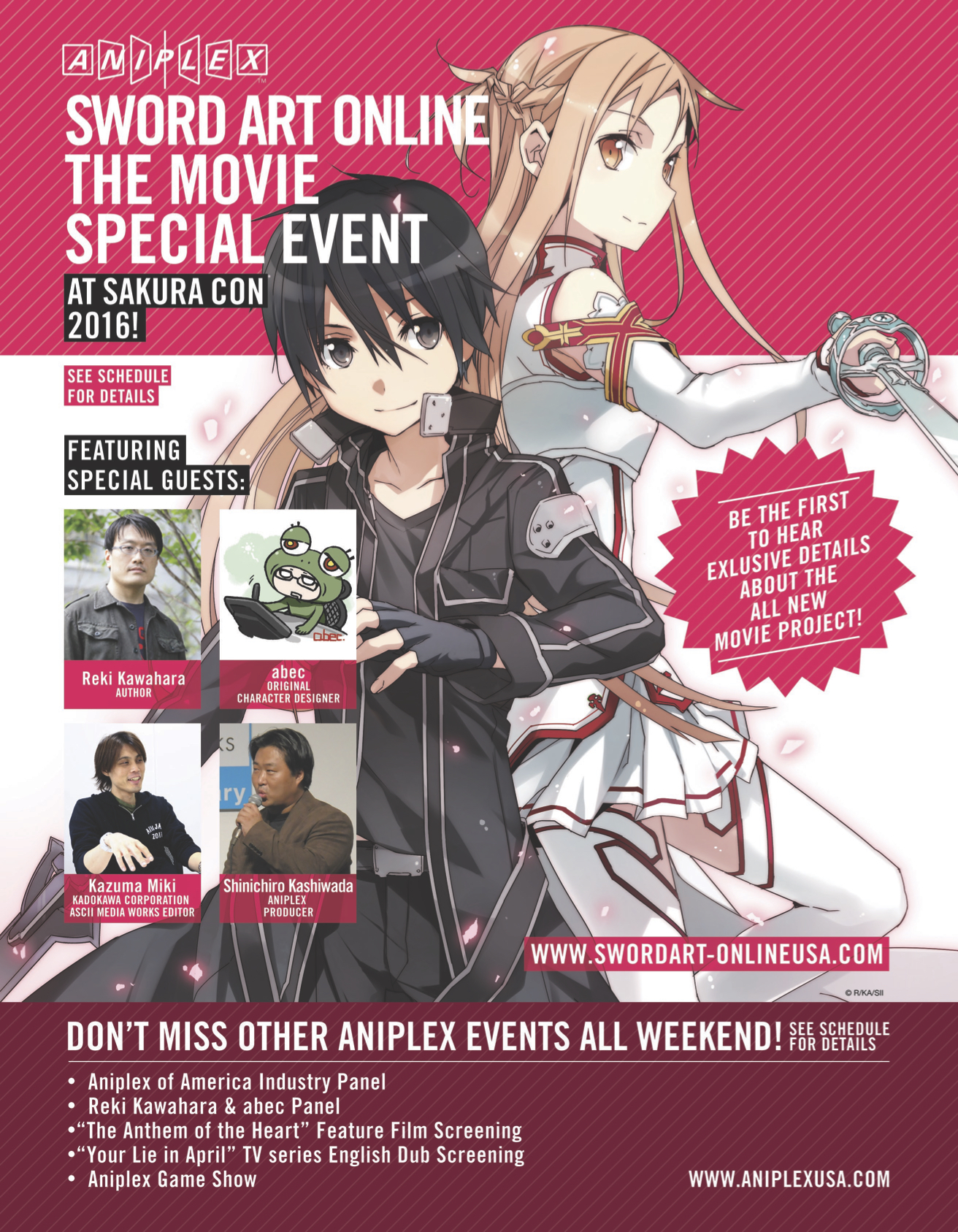 SAO Special Event Flyer - Anime Expo