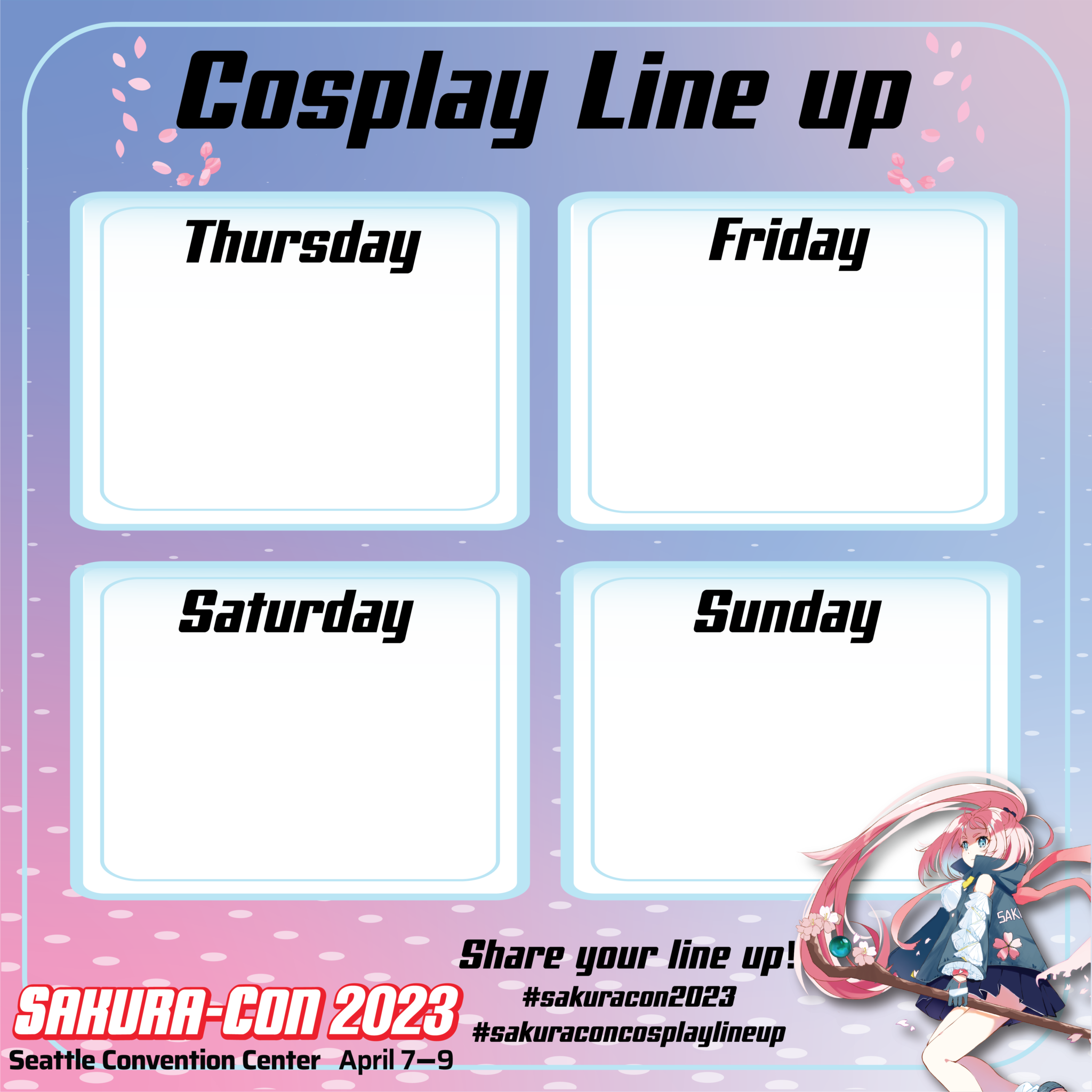 Cosplay line up frame SakuraCon